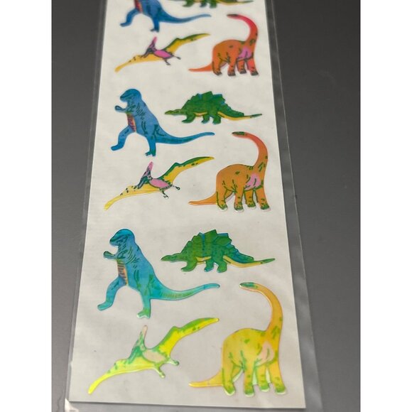 Vintage Stuck on You Dinosaur Holographic Stickers 6" Sheet NEW NOS - Picture 2 of 5